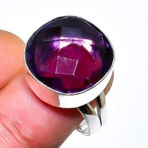 Amethyst Gemstone Handmade 925 Sterling Silver Jewelry Ring Size 7 - Picture 1 of 2