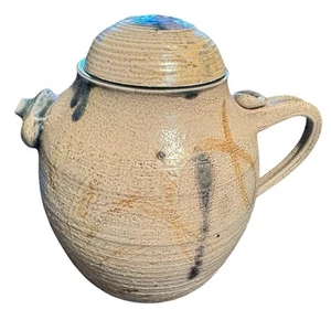 Tea pot OOAK studio art pottery signed Salt Glaze Steampunk Atom Punk - Picture 1 of 14