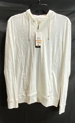 NWT Calvin Klein White Cotton Full Zip Hoodie Men's Size S - Image 1 of 4
