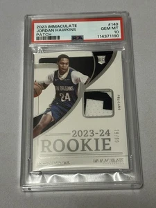 2023 Panini Immaculate Rookie Patch Non Auto Jordan Hawkins RC/99 PSA 10 Pop 1 - Foto 1 di 7