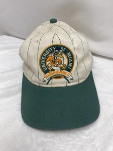 Sombrero Snapback NCAA a Rayas Miami Hurricanes Starter Años 90 De Colección - Imagen 1 de 5