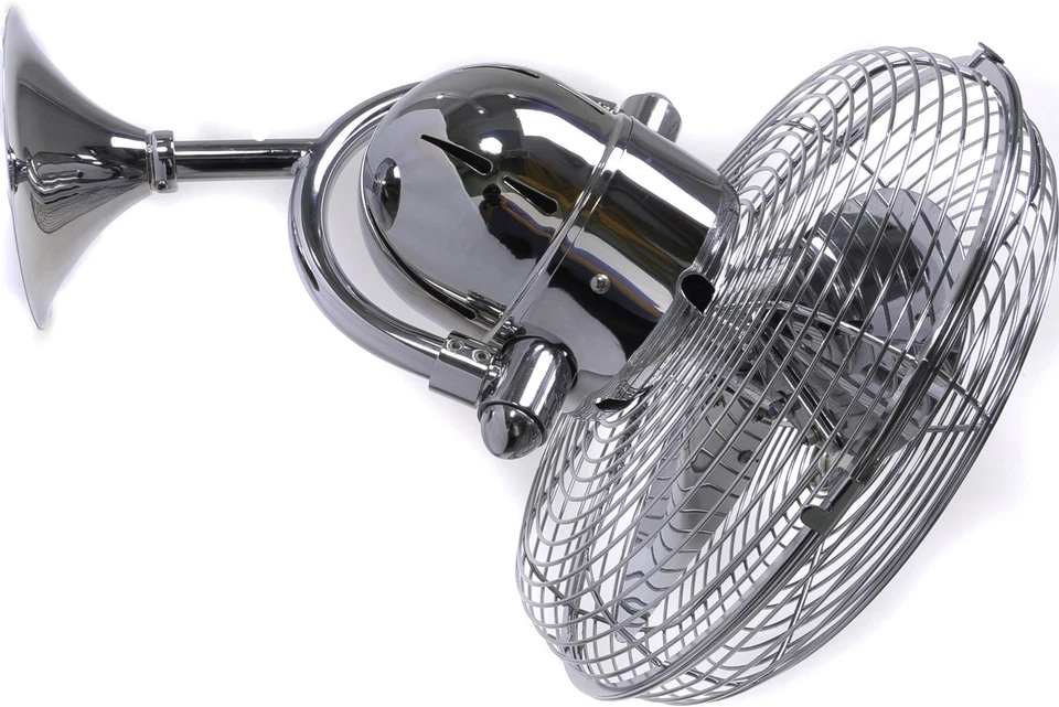 Ventilador de pared exterior Matthews KC-CR, Kaye cromado pulido 13" con control de pared Foto 1 de 1