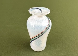 Kosta Boda Bertil Vallien 48383 Strips Rainbow Afors Opal Glass Miniature Vase - Picture 1 of 12