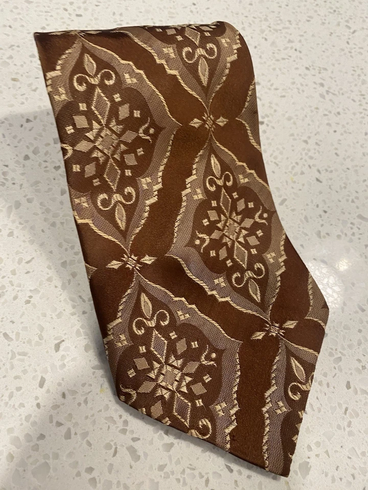 Винтажный мужской галстук 70-х Simpsons Sears коричневый эклектичный дедушка хипстер - Изображение 1 из 4