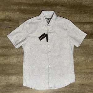 NUEVO CON ETIQUETAS Camisa Para Hombre Michael Kors Patrón Geométrico Cambray Botón Talla L Precio de venta sugerido por el fabricante 89 $ - Imagen 1 de 8