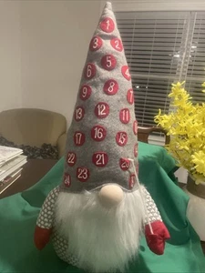 Christmas Advent Calendar GNOME Plush Weighted Sitter Decor 29” - Picture 1 of 11