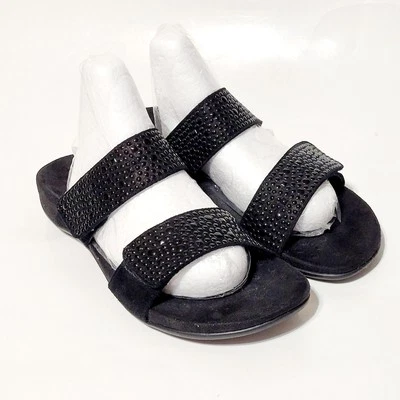 Vionic Samoa Sandals Black Studs Slides Slip On Orthotic Double Strap Wms 6US 37 - Image 1 of 4