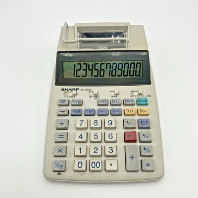 Sharp EL-1750V Printing Calculator TESTED & WORKING - Image 1 of 4