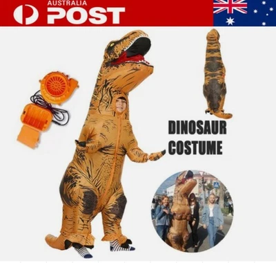 T-Rex Blow Inflatable Dinosaur Costume Adult Jurassic World Park  Halloween AU - image 1 of 4