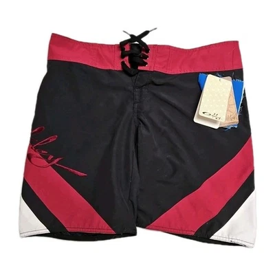 Vtg 2000s SAMPLE Oakley Board Shorts Womens Size 6 Black/Red/White 2006 Rare - Image 1 of 4