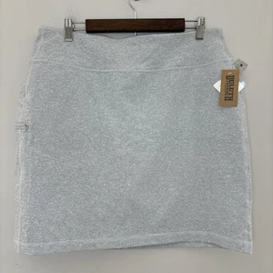 Duluth Trading Co NoGA Skort grande cotone naturale grigio erica UPF 50 Supplex - Foto 1 di 9