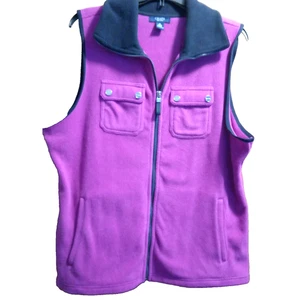 Chaps Outdoor Womens Vest/Fuchsia and Black/Size X-Large/Zipper/No Insulation - Picture 1 of 5