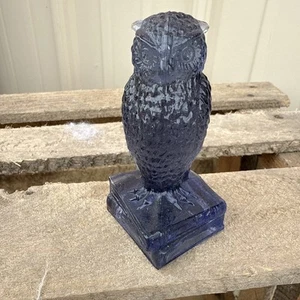 Degenhart Glass Owl Old Amethyst Wise Owl On Books Figurine 3.5" Light Purple - Picture 1 of 5