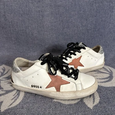 Golden Goose Superstar Glitter Leopard Sneakers Women's Size 36 US 6 White - Image 1 of 4