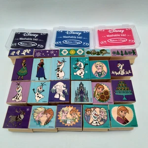 Timbro Frozen Disney Anna, Elsa, Olaf in gomma legno 22 francobolli per carte artigianali - Foto 1 di 13