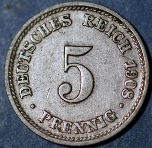Germany Empire 5 Pfennig 1908 D KM# 11 - Picture 1 of 2