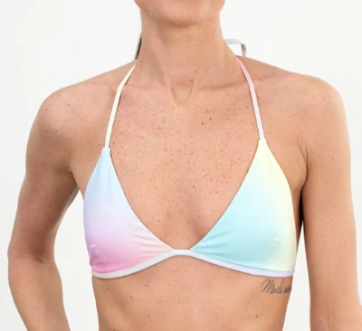 Hugo Boss HUGO Red Label Rainbow Triangle Bikini Top Logo Detail Sz L NWT - Image 1 of 4