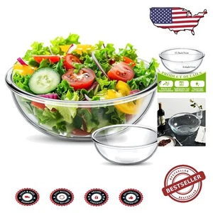 6.5 Qt Large Transparent Glass Mixing Bowl - Elegant Kitchen Essential - Picture 1 of 8