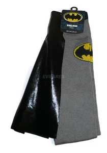 DC Comics grau Batman glänzend schwarz Cape 1 Paar Damen Kniestrümpfe Cosplay - Bild 1 von 4