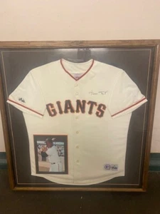 FRAMED WILLIE MAYS Signed Ness New York Giants HOME Jersey - Picture 1 of 5