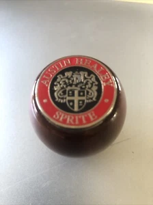 austin healey sprite Wooden Gear knob With Enamel Badge In Red And Black - Picture 1 of 5