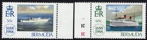 BERMUDA 1988 LLOYDS 50c & 60c, CROWN TO RIGHT, SG 567/568w, MINT NH 2013 CAT £37 - Picture 1 of 2