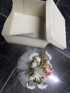 Ancien bouquet fleurs de mariage marié dentelle deco collection wedding flowers 