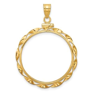1986-Now $20 Canada 1/2 oz Maple Leaf Screw Top Ribbon Twist Coin Bezel 14k Gold - Picture 1 of 7