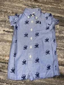 Mono Oxford polo bebé niño oso sentado algodón talla 3 meses 3M - Imagen 1 de 5