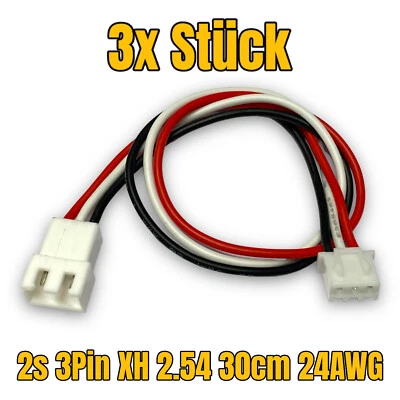 3x 2S 3PIN Balancerkabel Kabel Verlängerung Ladekabel JST-XH 30cm Lipo Akku XH - Bild 1 von 4