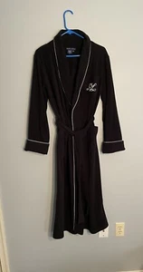 Womens  Ralph Lauren Black Full length cozy bath robe Small with Monogram - Picture 1 of 5