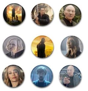1" 25MM TREK PICARD SET 2 BUTTON BADGES X9 - Foto 1 di 1