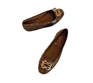 NEW Comfort AEROSOLES High BET Stitch N Turn BALLET FLATS Leopard Leather 7.5 M - Picture 1 of 10