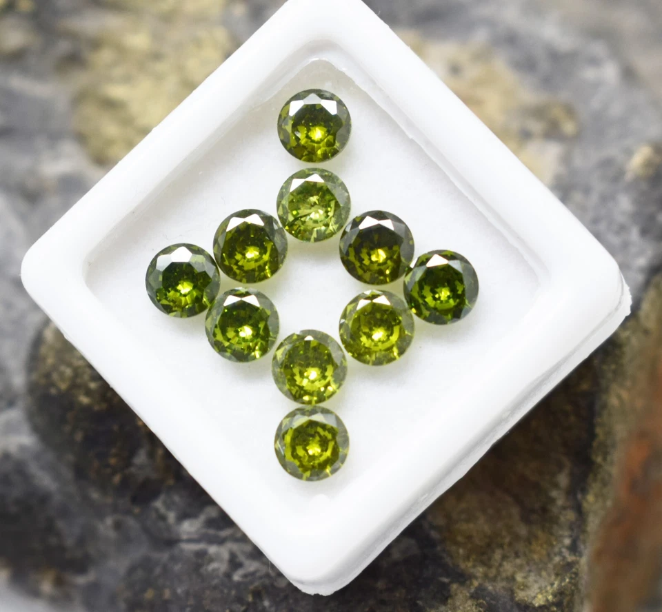 Ausgezeichneter Schliff Natürlicher Grüner Peridot 20 Stück 6x4 mm Runde Form... - Bild 1 von 4