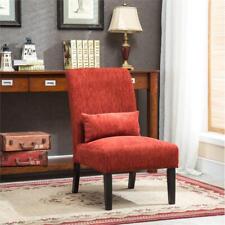 Roundhill Furniture AC160RD Red Pisano Chenille Fabric Armless Contemporary With