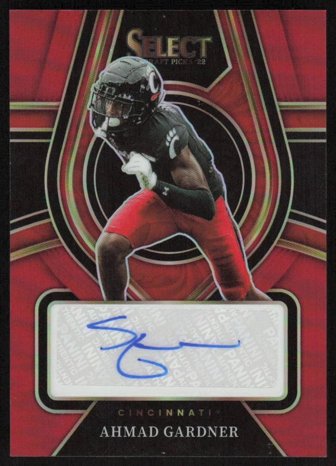 2022 Panini Select Draft Rookie Signatures Red Auto Ahmad Gardner Jets Sauce - Image 1 of 2