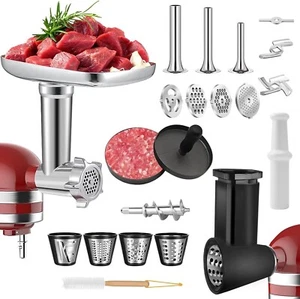 Accesorio para picadora de carne para batidora de pie KitchenAid con 4 placas de - Imagen 1 de 8