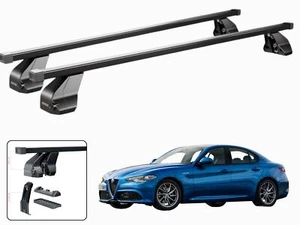 BARRE PORTATUTTO PORTAPACCHI DA TETTO PER ALFA GIULIA DA ANNO 2016- MENABO NERE - Photo 1/9