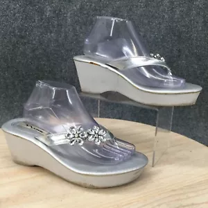 Sandalias para mujer Nina New York 10 M con deslizamientos grises tacones de cuña informales - Imagen 1 de 12