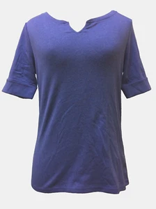 Ellen Tracy Vnotch Top, Blue Heather. Size: Small - Picture 1 of 5