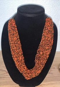 47 Strand Beaded Necklace With Nepal Coin Clasp - Picture 1 of 12