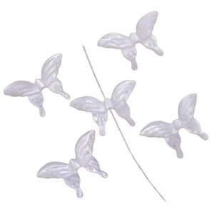 5PCS 14mmX20mm Butterfly Shell Natural White Mother of Pearl Jewelry Making - Picture 1 of 5