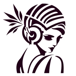 Art Deco Lady Re-Usable Stencil 7.5 x 8.5 inch - Picture 1 of 1