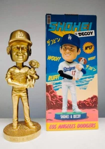 Shohei Ohtani and Decoy Dog Bobblehead Dodgers Limited Edition Gold Giveaway - Picture 1 of 3
