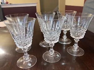 Set Of 6 Exquisite Cristal d'Arques Stemmed Wine/Water Crystal Goblets 6” - Picture 1 of 6