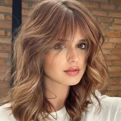 Парики короткие Auburn коричневые со светлой подсветкой 100% человеческие волосы парики с кружевной передней частью   - Изображение 1 из 4