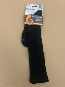 Point 6 Merino Wool Ultra Light Compression Socks, Black, XL - Picture 1 of 4