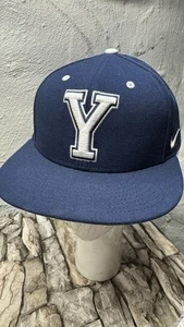 NIKE True Dri-Fit BYU COUGARS NCAA Navy Blue Fitted Ball Cap Hat NEW Size 7 1/2 - Picture 1 of 9