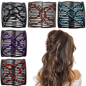 5 Stück Dehnbarer Magischer Haarkamm Verstellbar Elastisch Kamm Clip für Damen Mädchen N - Bild 1 von 12