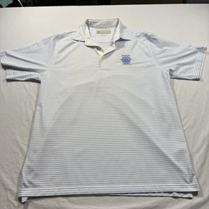 Donald Ross Herren Golf Poloshirt Whistling Straits blau gestreift Gr. L Polyester - Bild 1 von 7